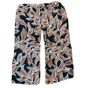 Apt 9 Stretchy Elastic Lounging Capris 100% Rayon Foliage Womens Size Large